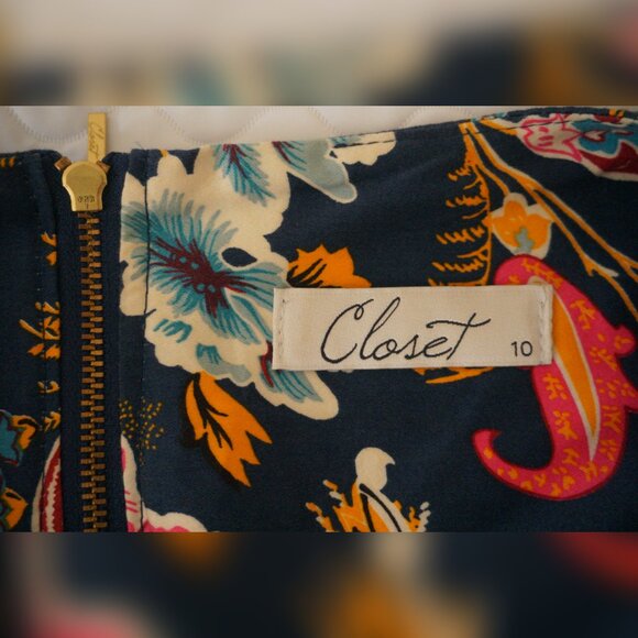 👗 ModCloth Navy Blue Floral & Paisley A-Line Dress 👗 - Picture 7 of 7